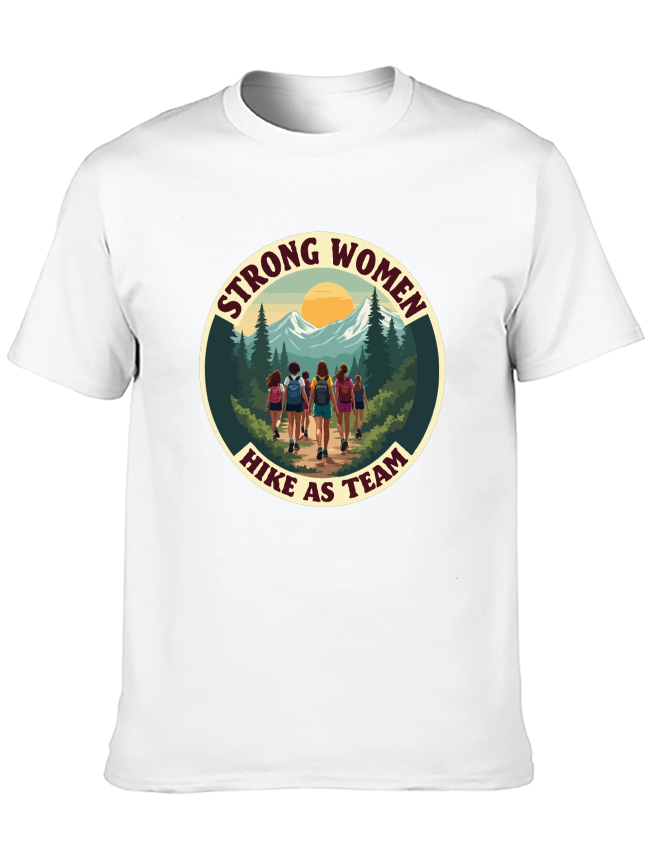 Strong Women Hike as Team Black T-Shirt