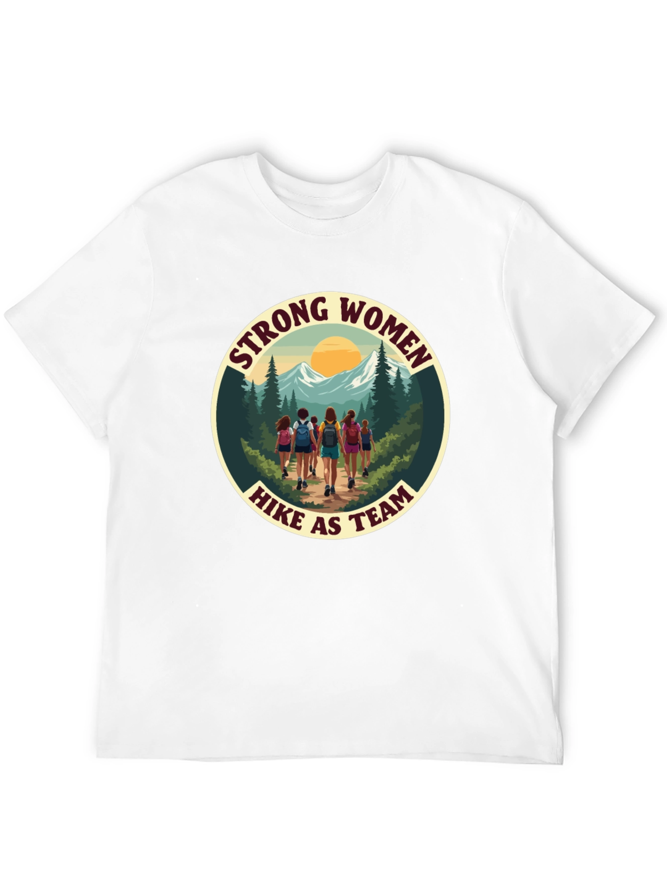 Strong Women Hike as Team Black T-Shirt