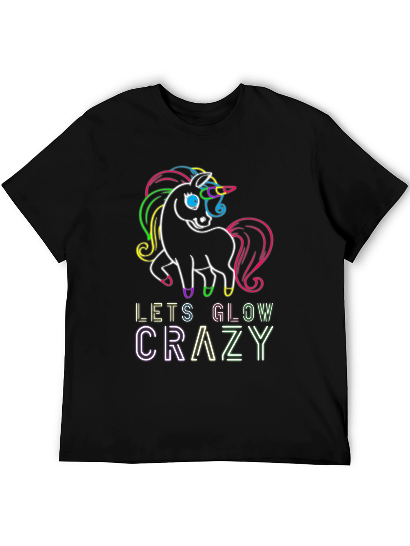 Neon Unicorn Glow Crazy T-Shirt
