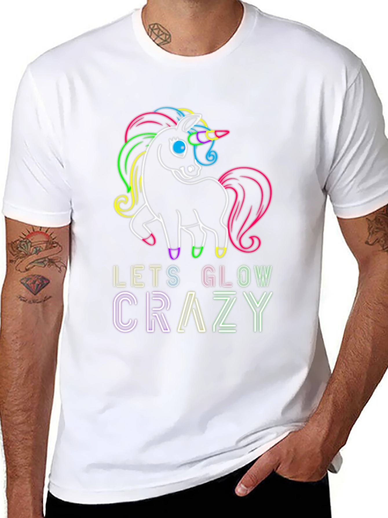 Neon Unicorn Glow Crazy T-Shirt