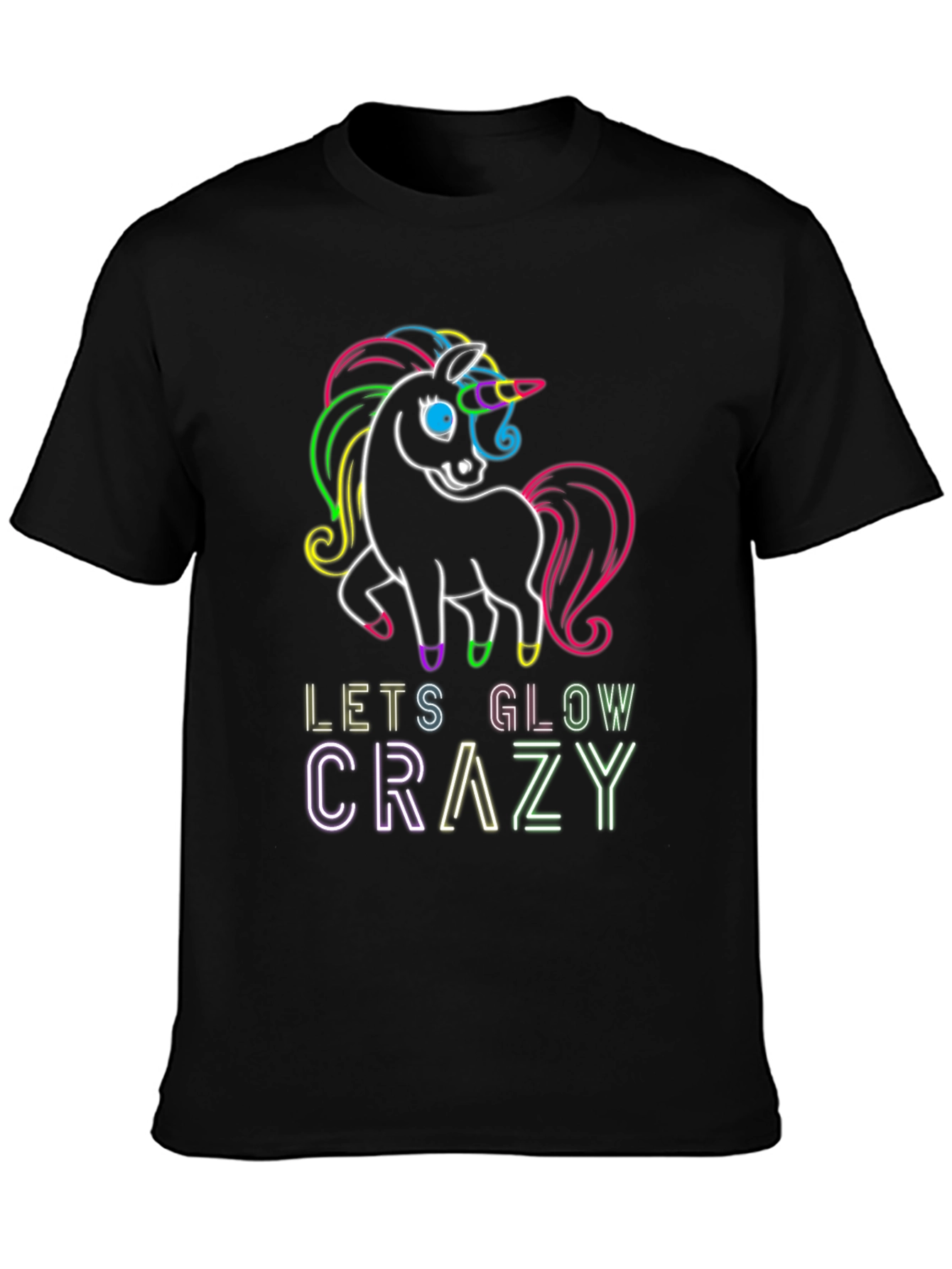 Neon Unicorn Glow Crazy T-Shirt