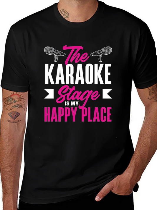 Karaoke Stage Happy Place Graphic T-Shirt