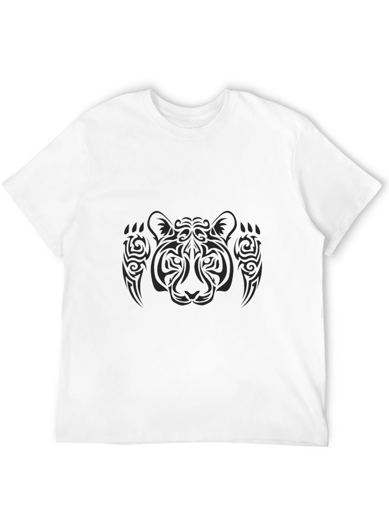 Tribal Tiger Graphic Black T-Shirt