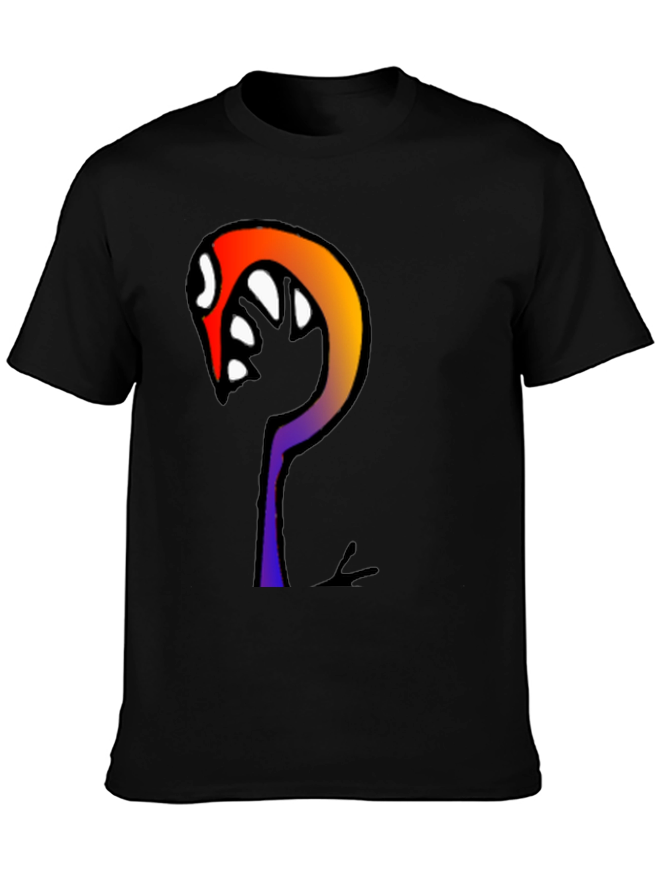 Abstract Graphic Print Black Cotton T-Shirt