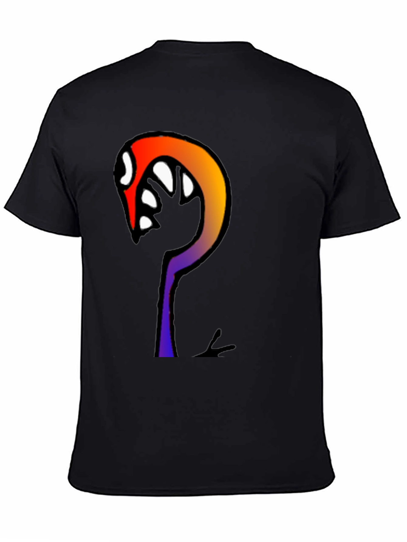 Abstract Graphic Print Black Cotton T-Shirt