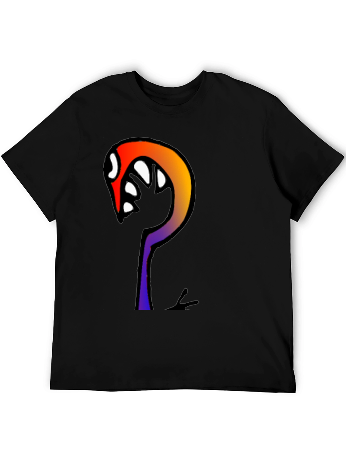 Abstract Graphic Print Black Cotton T-Shirt