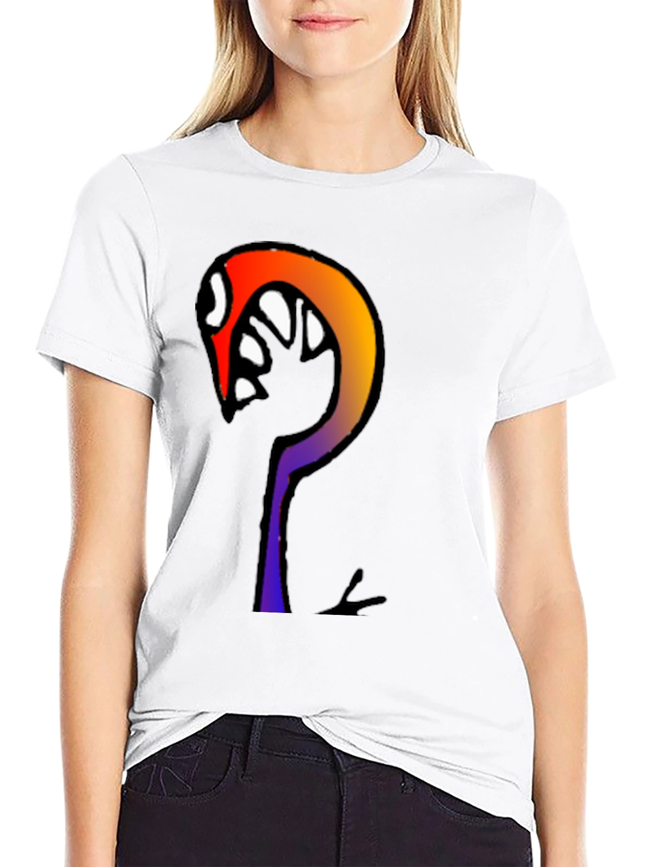 Abstract Graphic Print Black Cotton T-Shirt