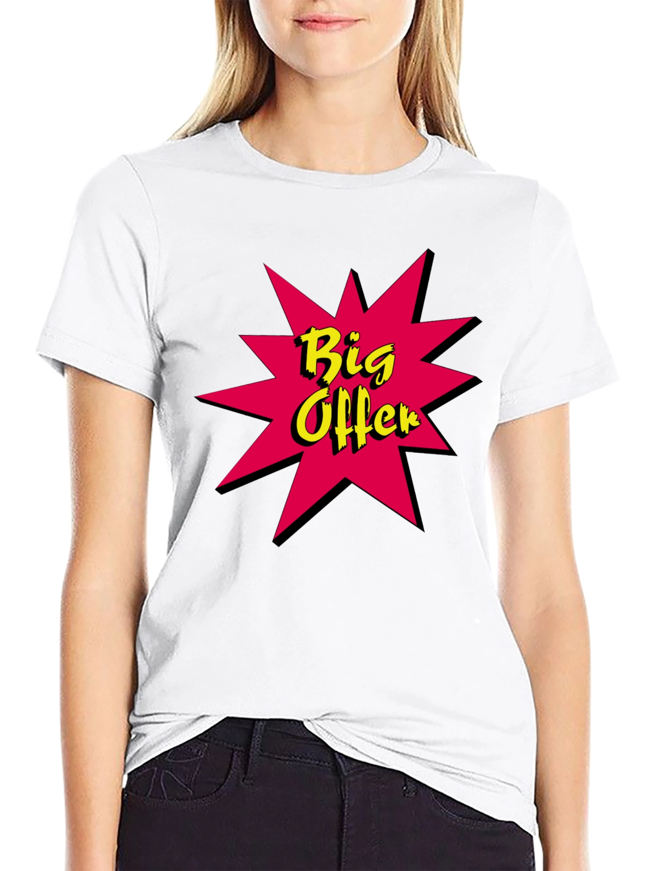 Big Offer Graphic Tee - Stylish Black Cotton T-Shirt