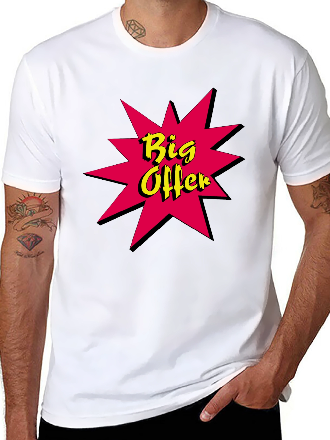 Big Offer Graphic Tee - Stylish Black Cotton T-Shirt
