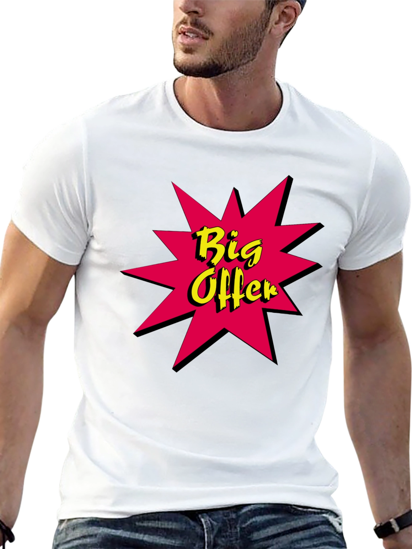 Big Offer Graphic Tee - Stylish Black Cotton T-Shirt