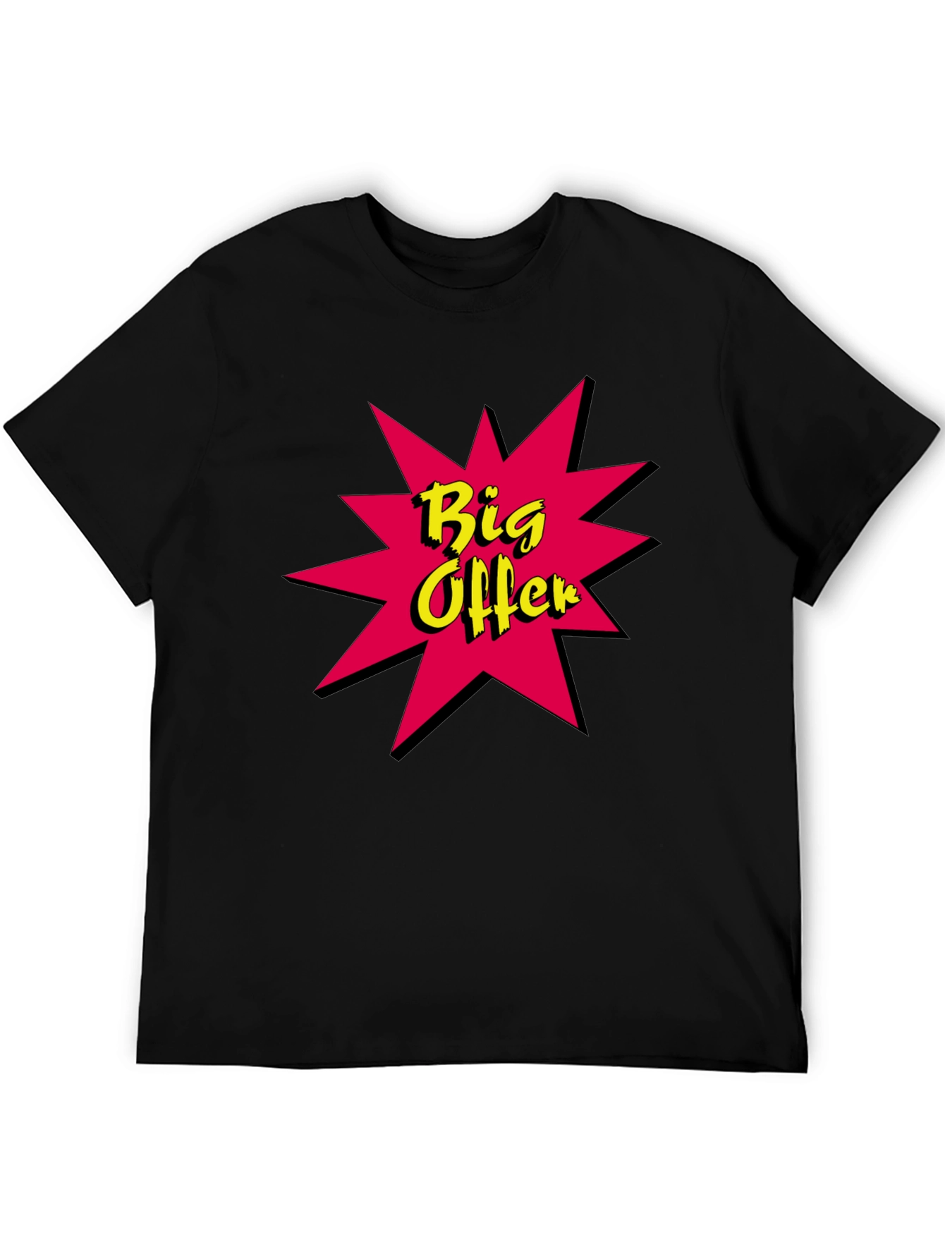 Big Offer Graphic Tee - Stylish Black Cotton T-Shirt