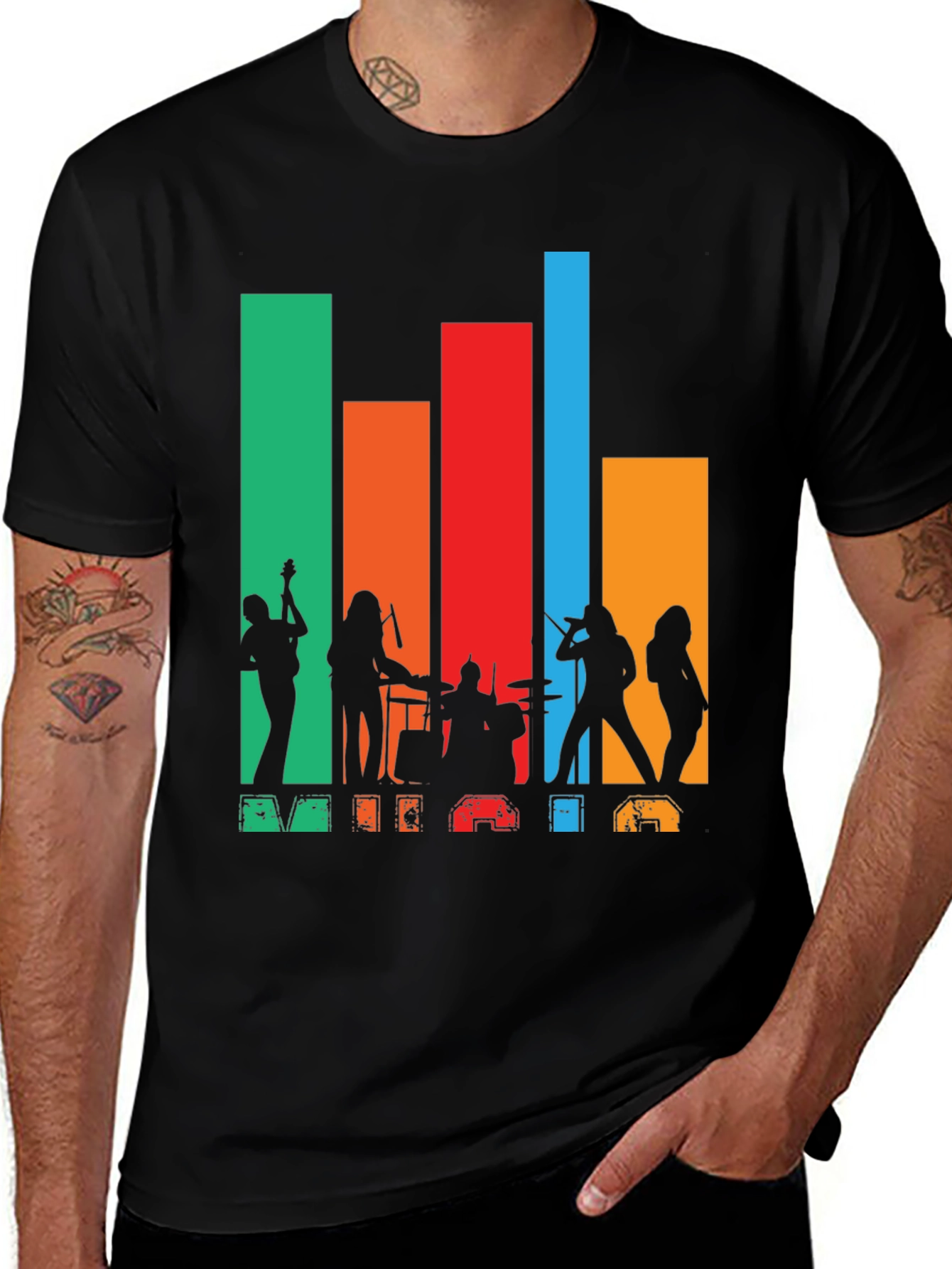 Retro Music Band Silhouette T-Shirt