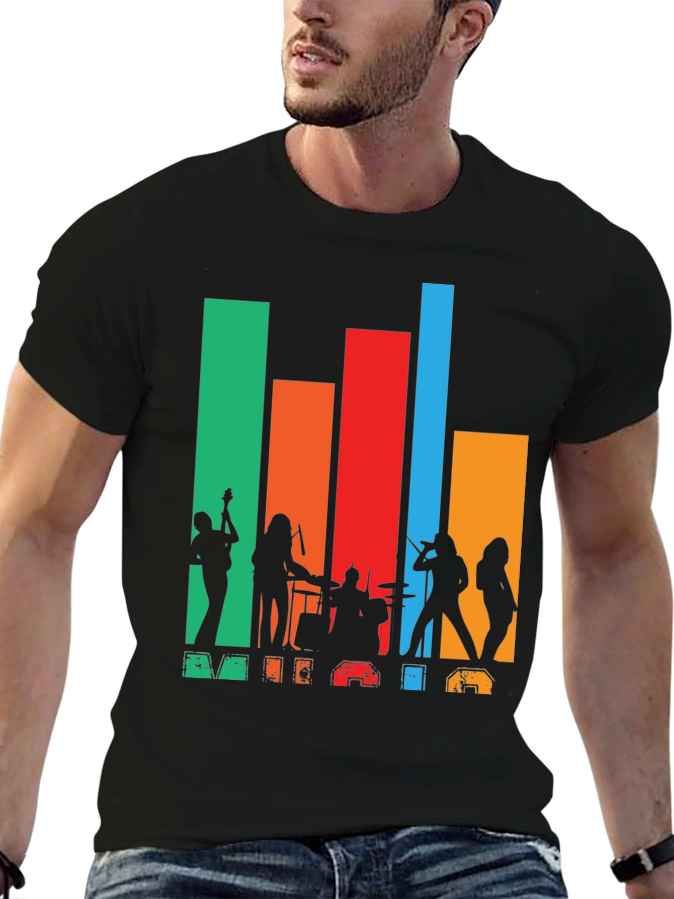 Retro Music Band Silhouette T-Shirt