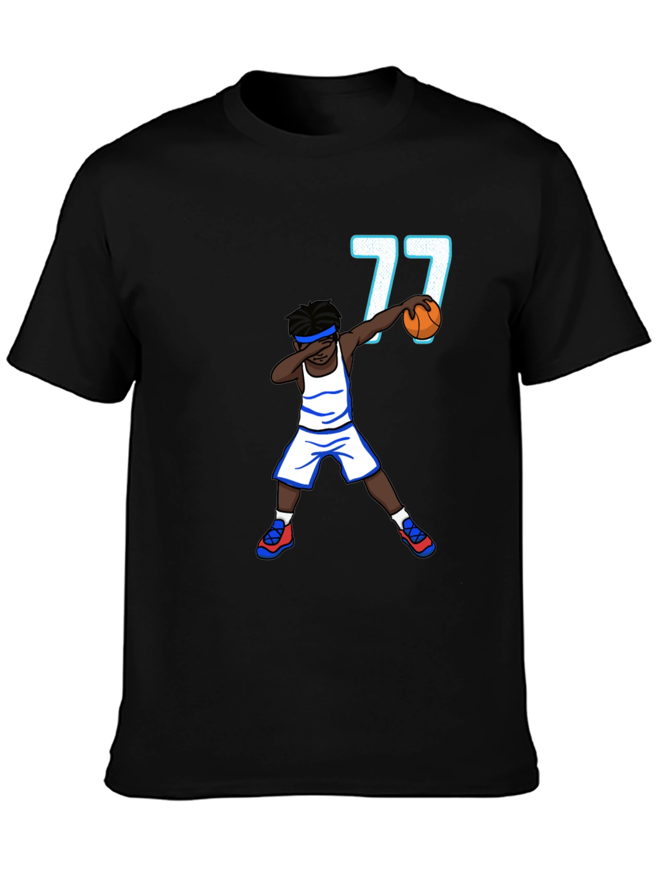 Dabbing Basketball Player T-Shirt - Number 77