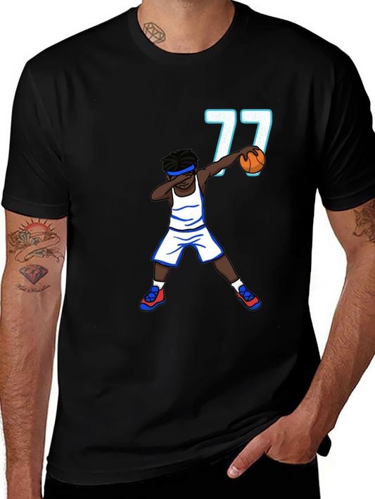 Dabbing Basketball Player T-Shirt - Number 77