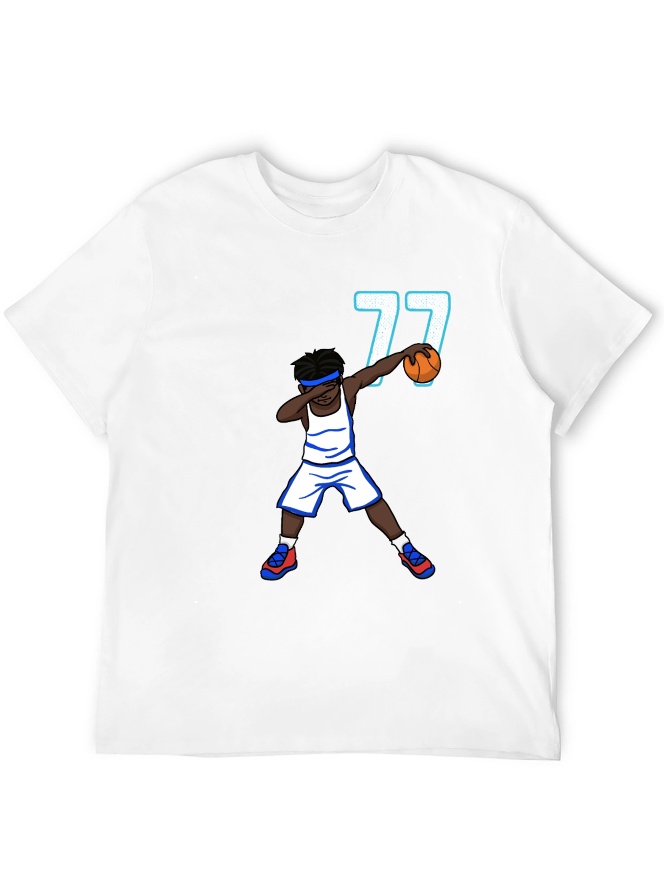 Dabbing Basketball Player T-Shirt - Number 77