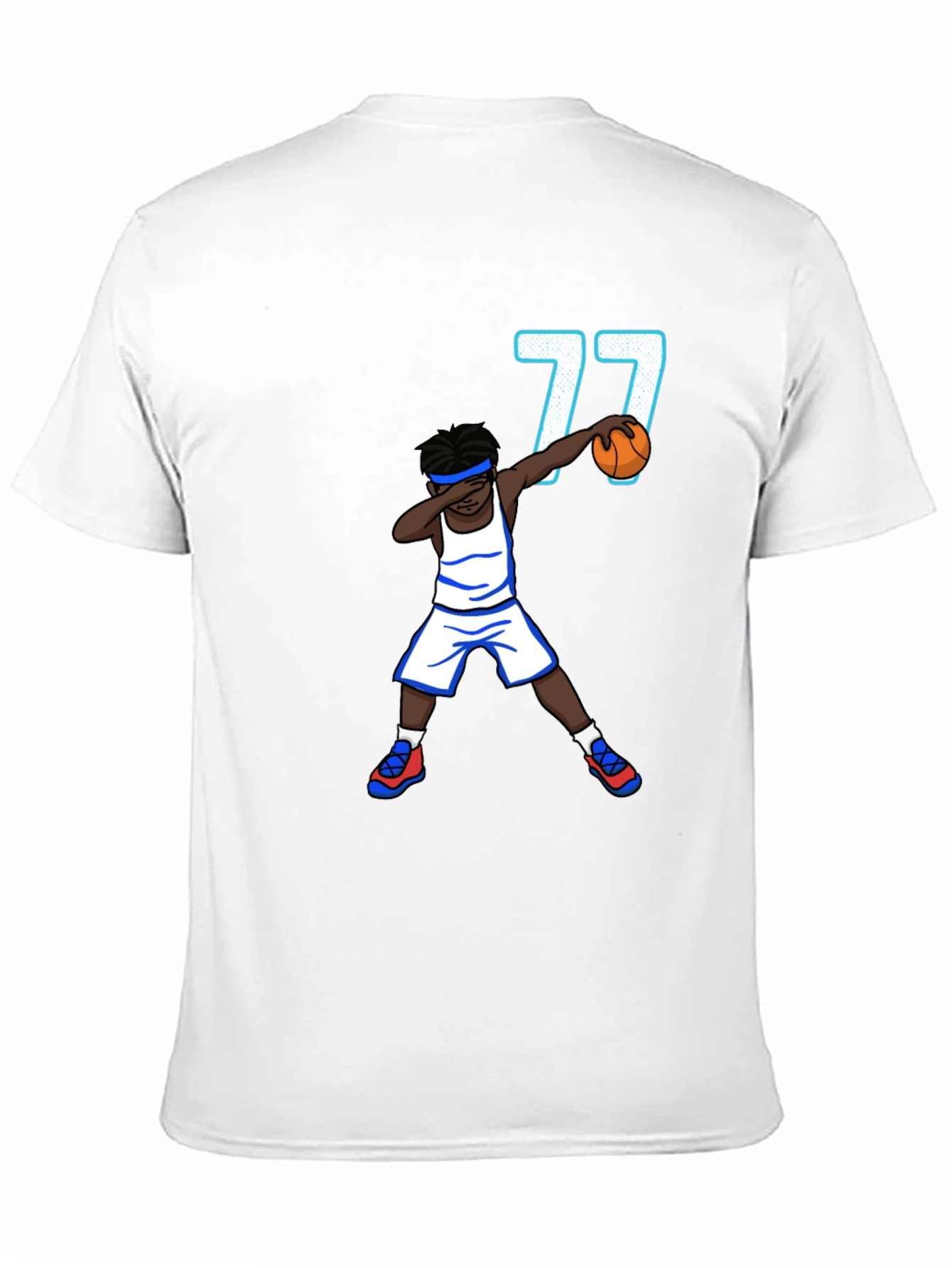 Dabbing Basketball Player T-Shirt - Number 77