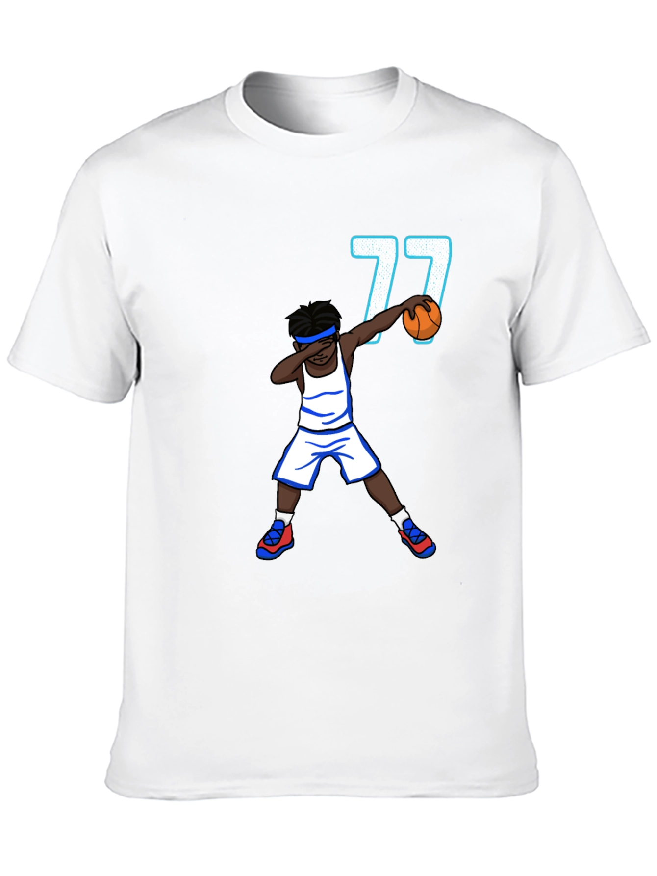 Dabbing Basketball Player T-Shirt - Number 77