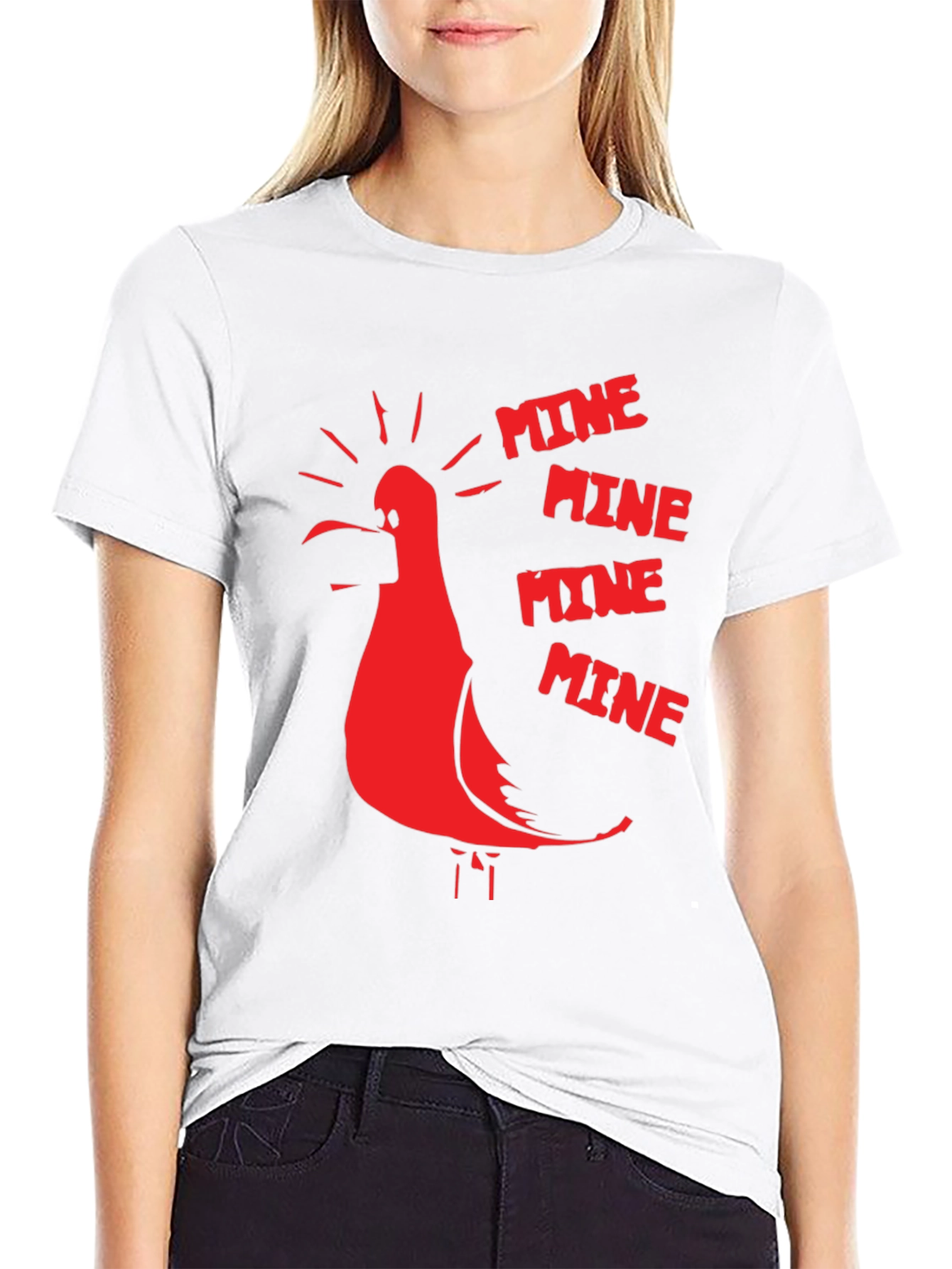 Mine Seagull Graphic T-Shirt - Black