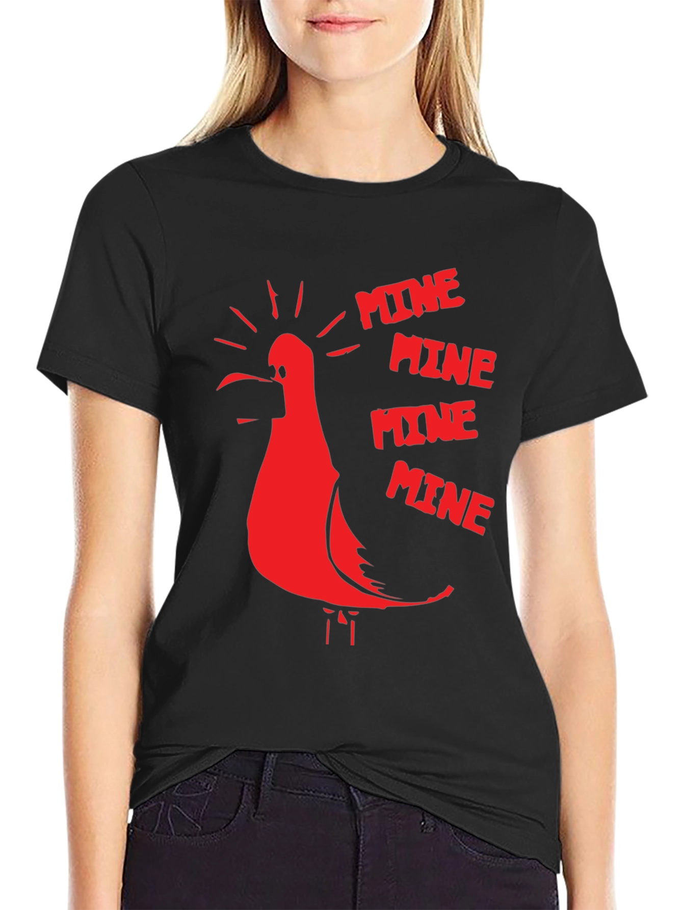 Mine Seagull Graphic T-Shirt - Black