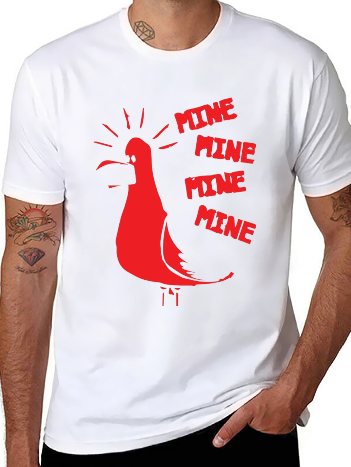 Mine Seagull Graphic T-Shirt - Black