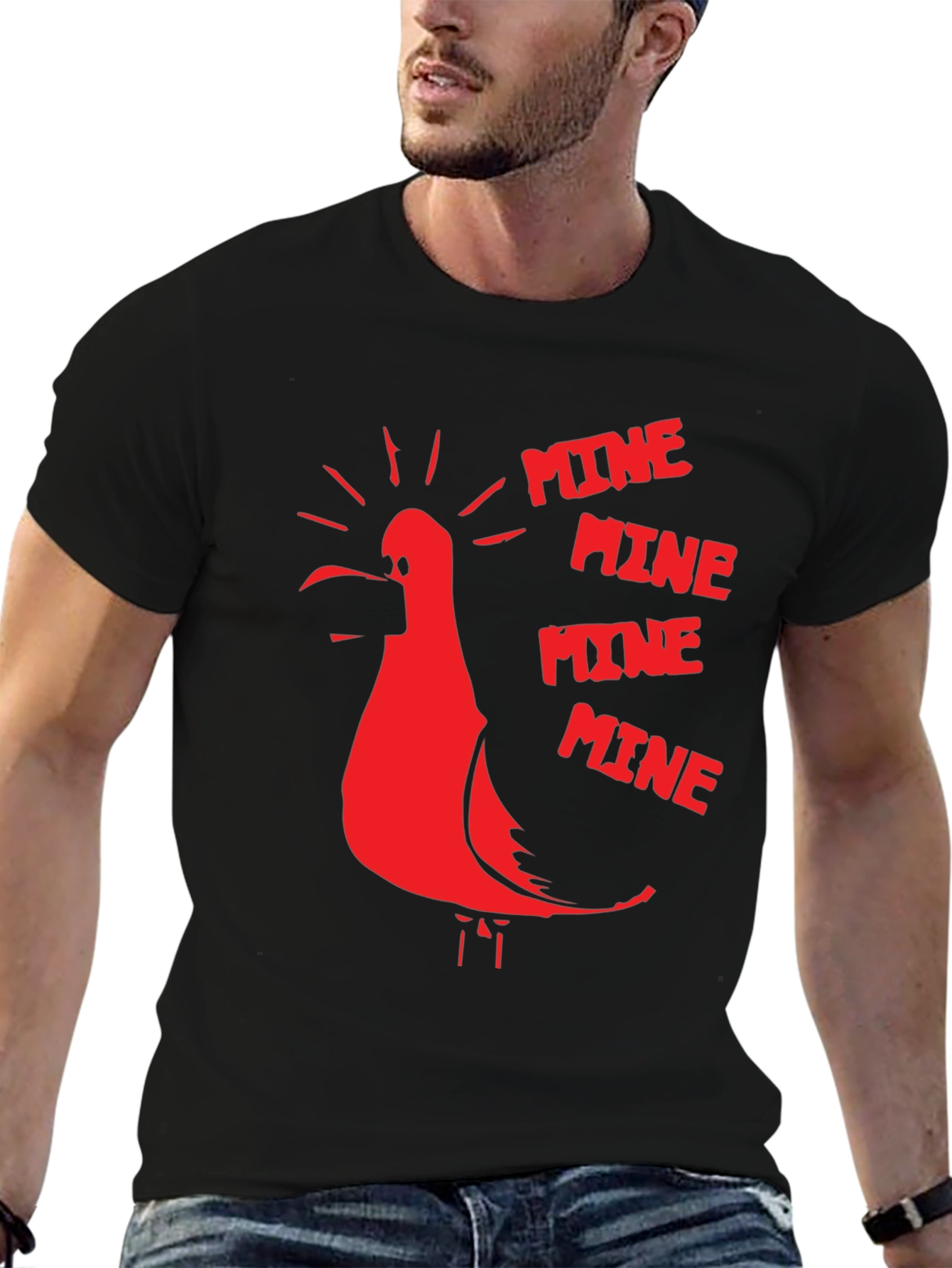 Mine Seagull Graphic T-Shirt - Black
