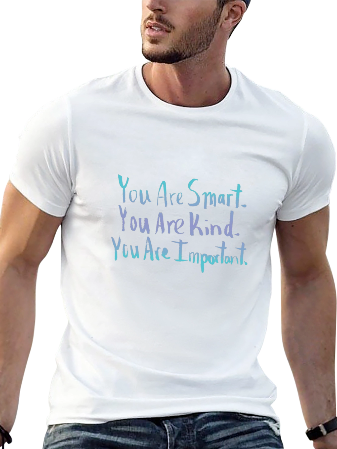 Inspirational Black T-Shirt: You Are Smart Kind Important