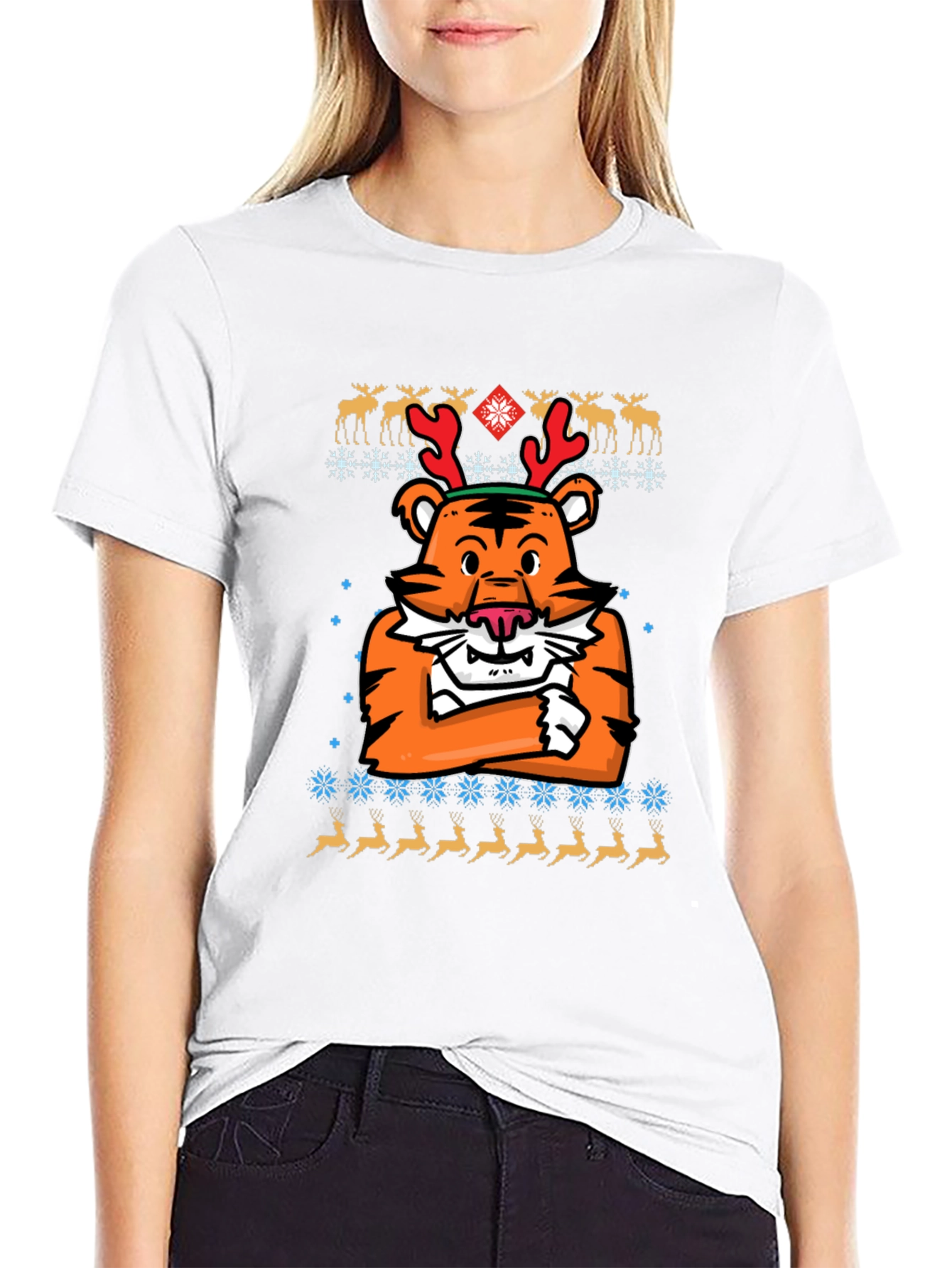 Festive Tiger Christmas T-Shirt