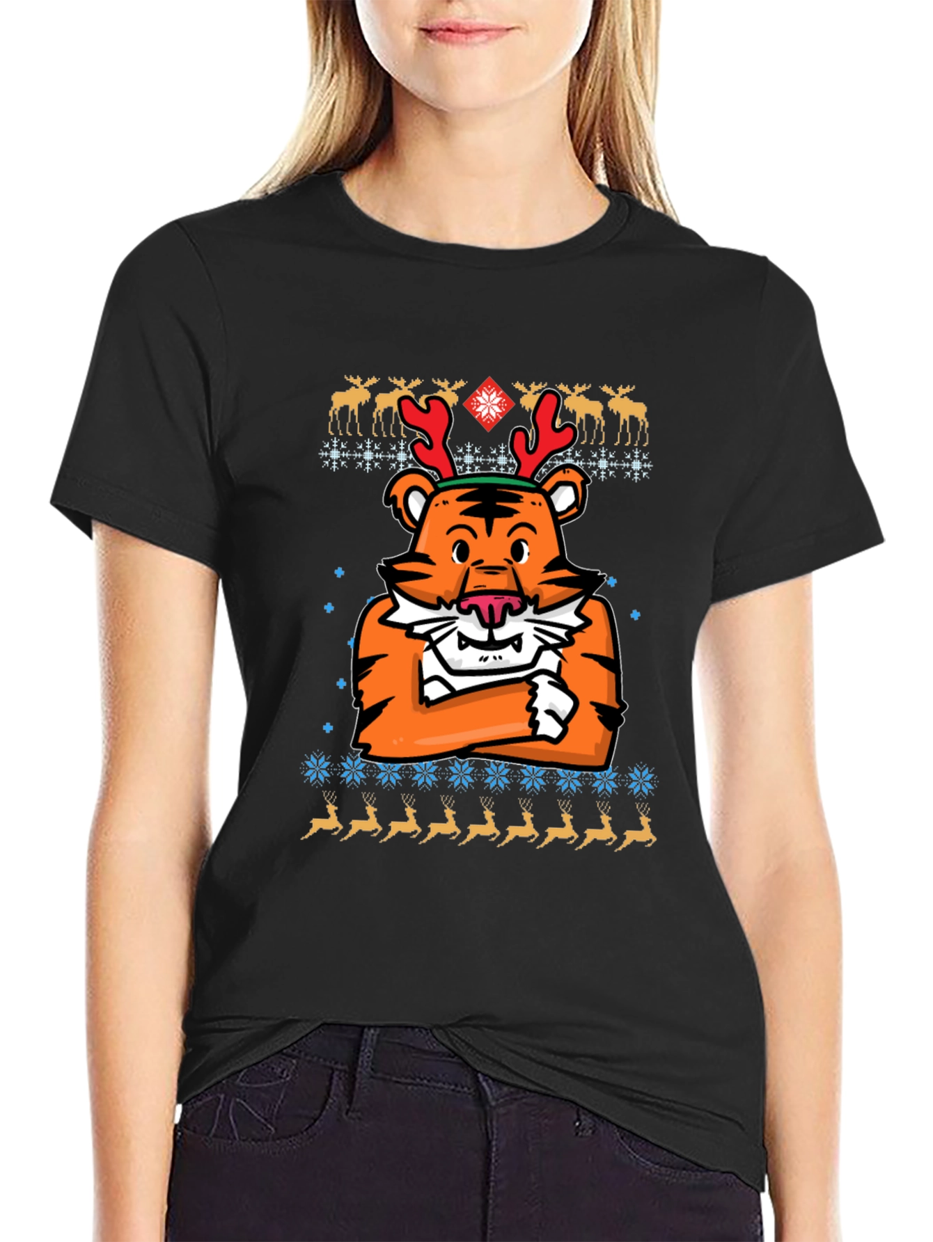 Festive Tiger Christmas T-Shirt