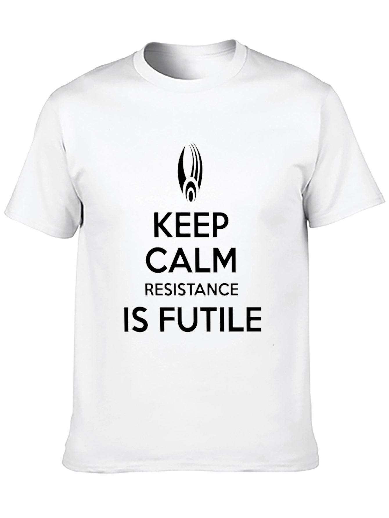Keep Calm Resistance Is Futile Black T-Shirt