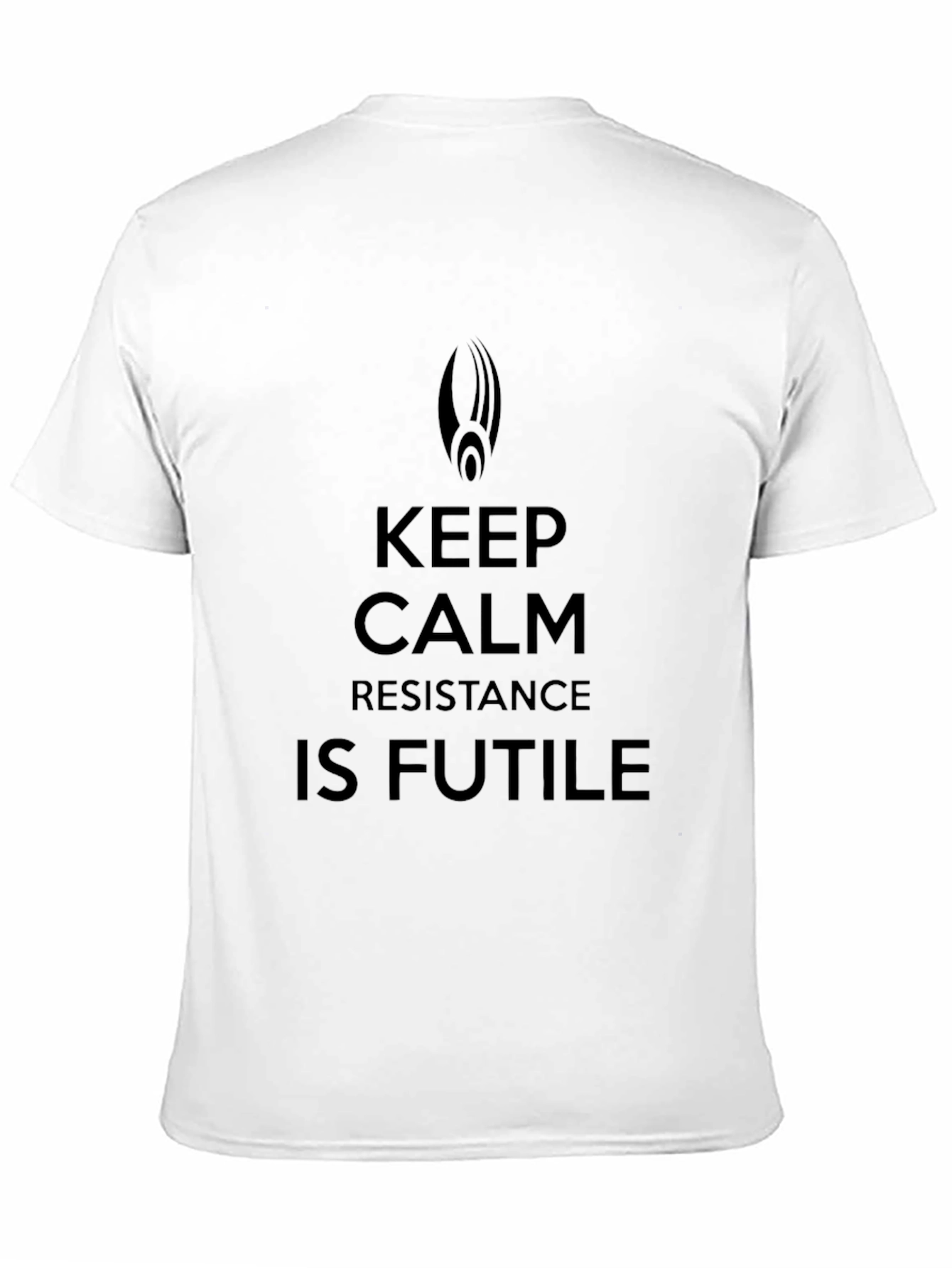 Keep Calm Resistance Is Futile Black T-Shirt