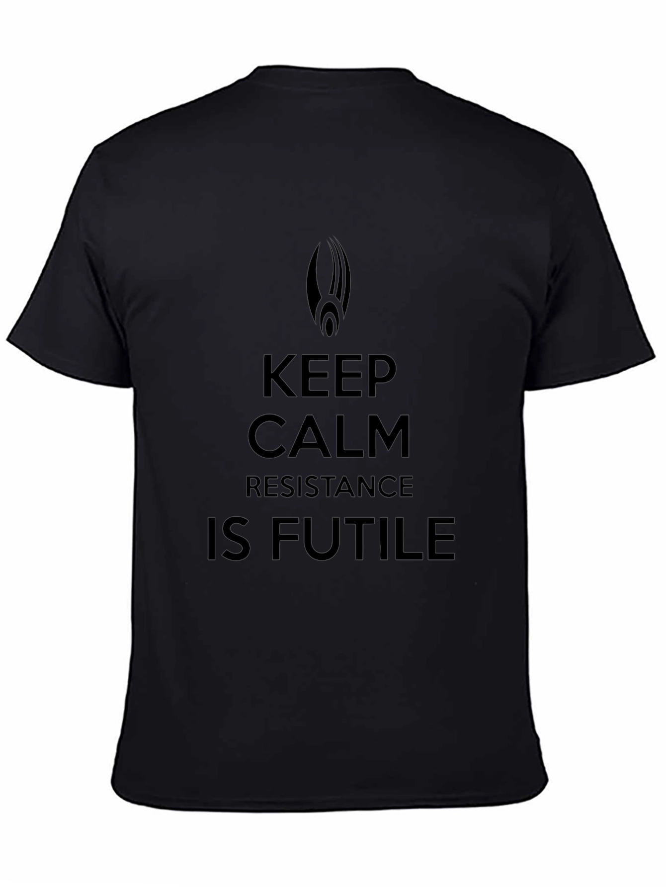 Keep Calm Resistance Is Futile Black T-Shirt
