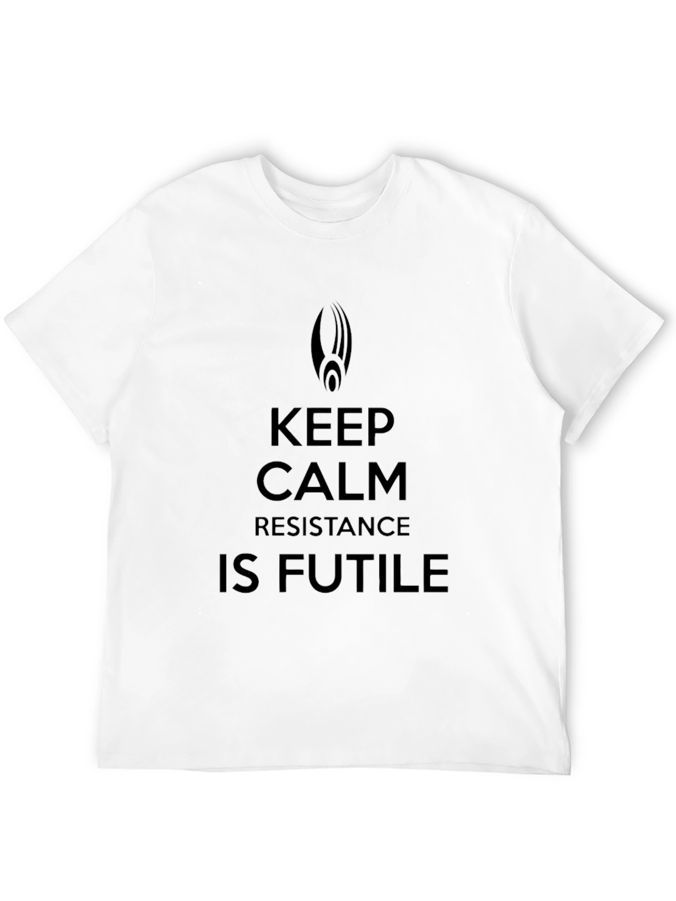 Keep Calm Resistance Is Futile Black T-Shirt