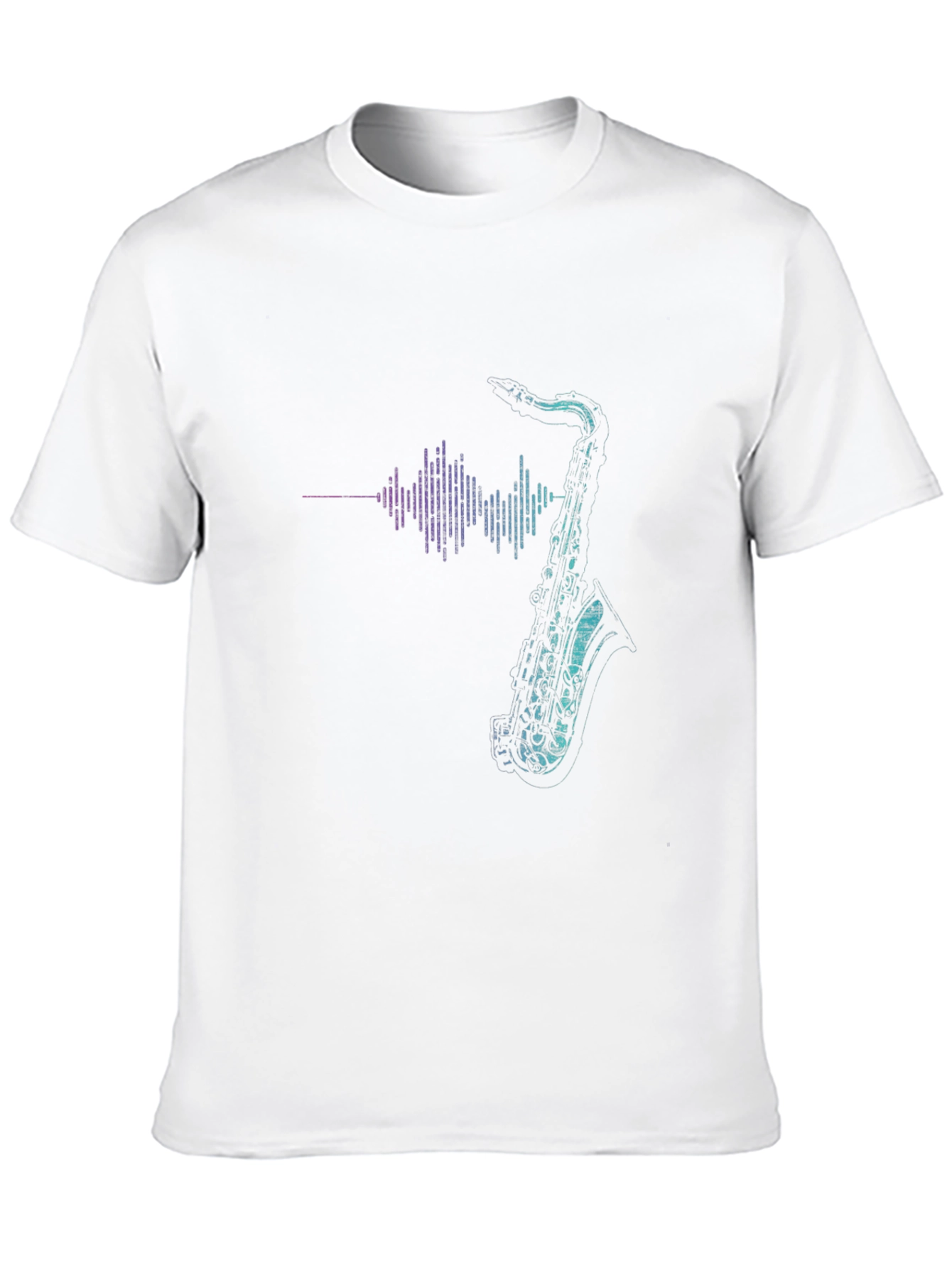 Saxophone Soundwave Graphic Tee - Cool Music Shirt