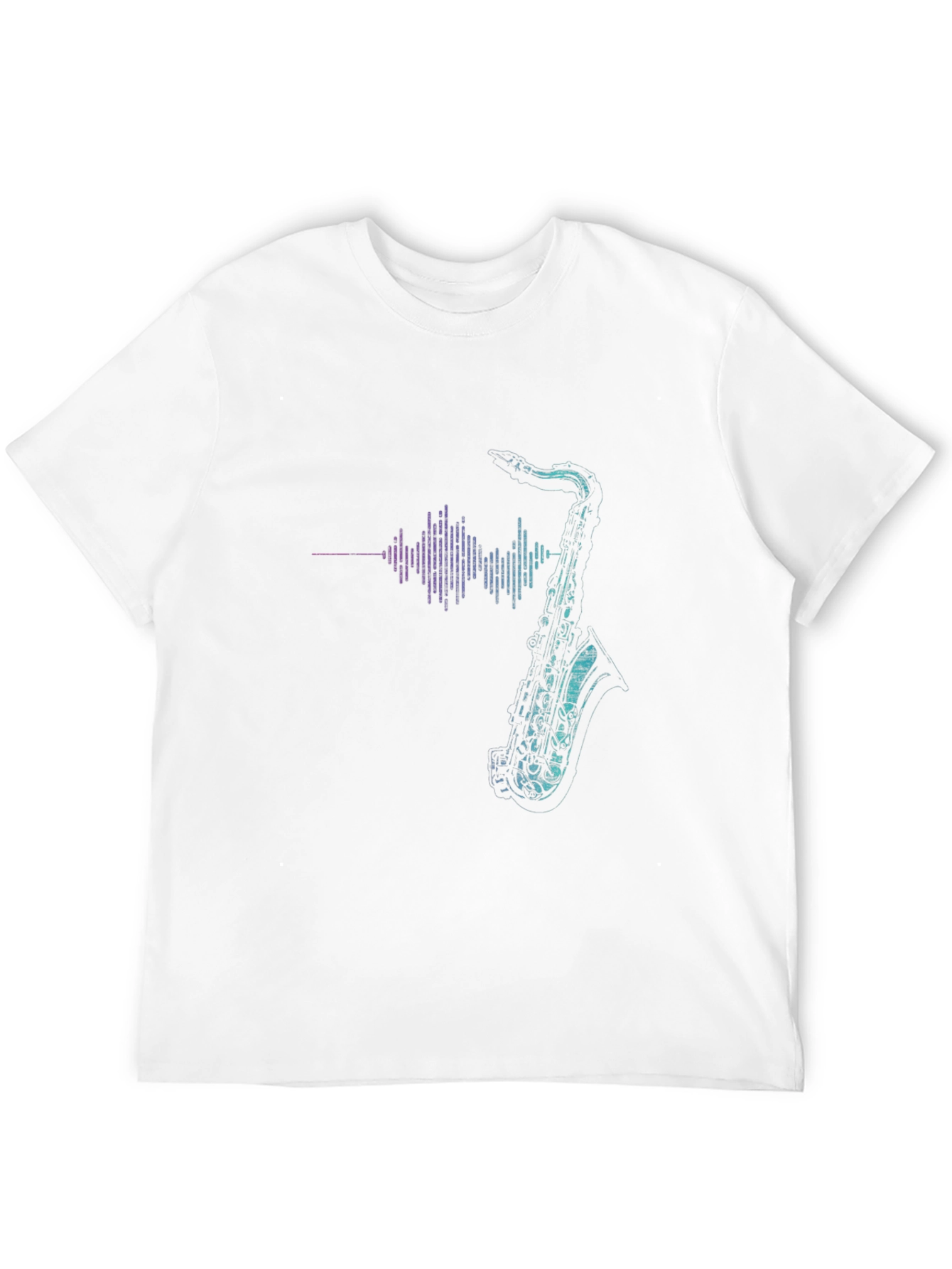 Saxophone Soundwave Graphic Tee - Cool Music Shirt