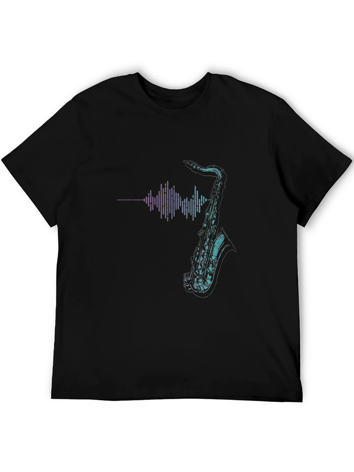 Saxophone Soundwave Graphic Tee - Cool Music Shirt