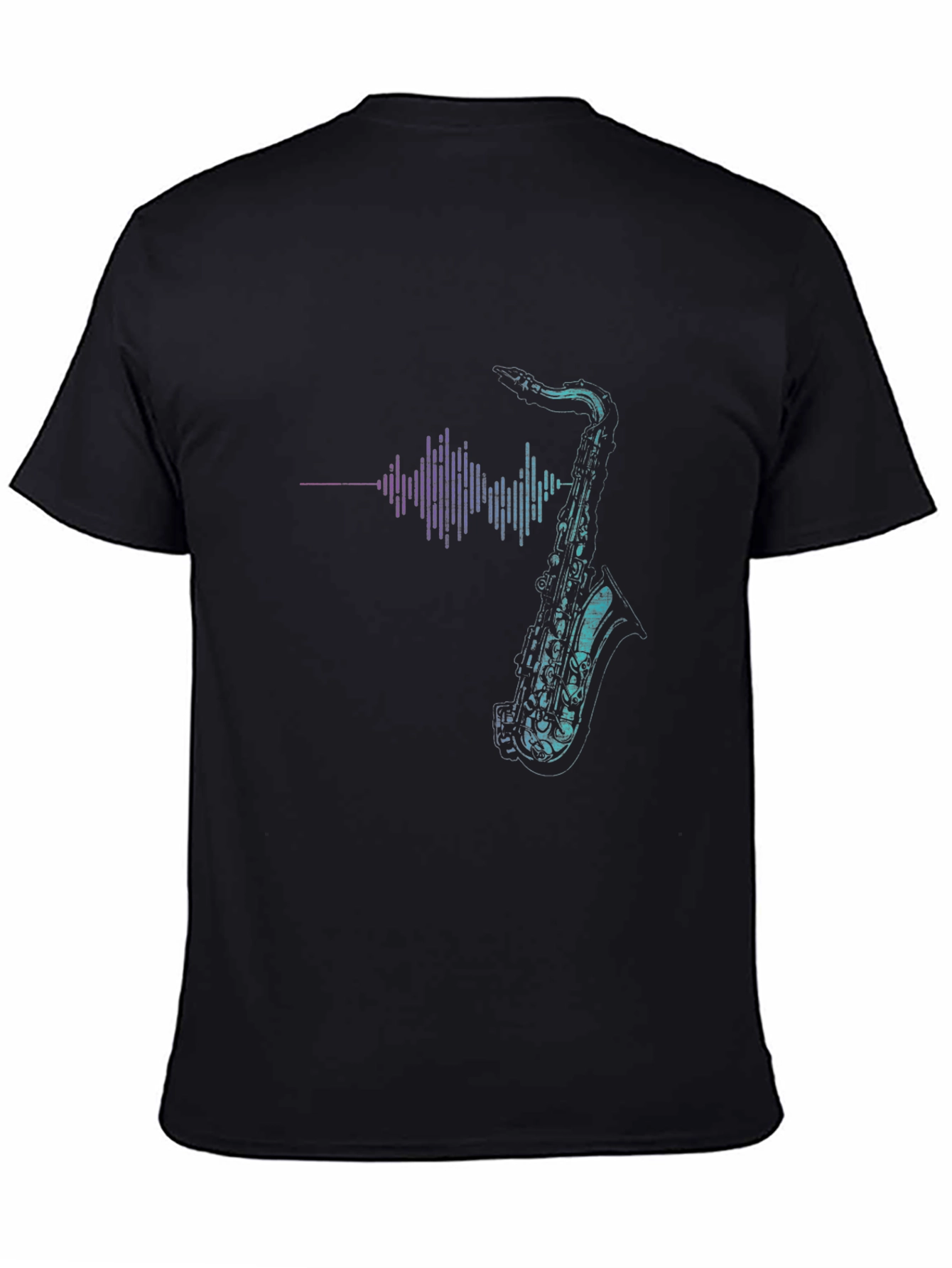 Saxophone Soundwave Graphic Tee - Cool Music Shirt