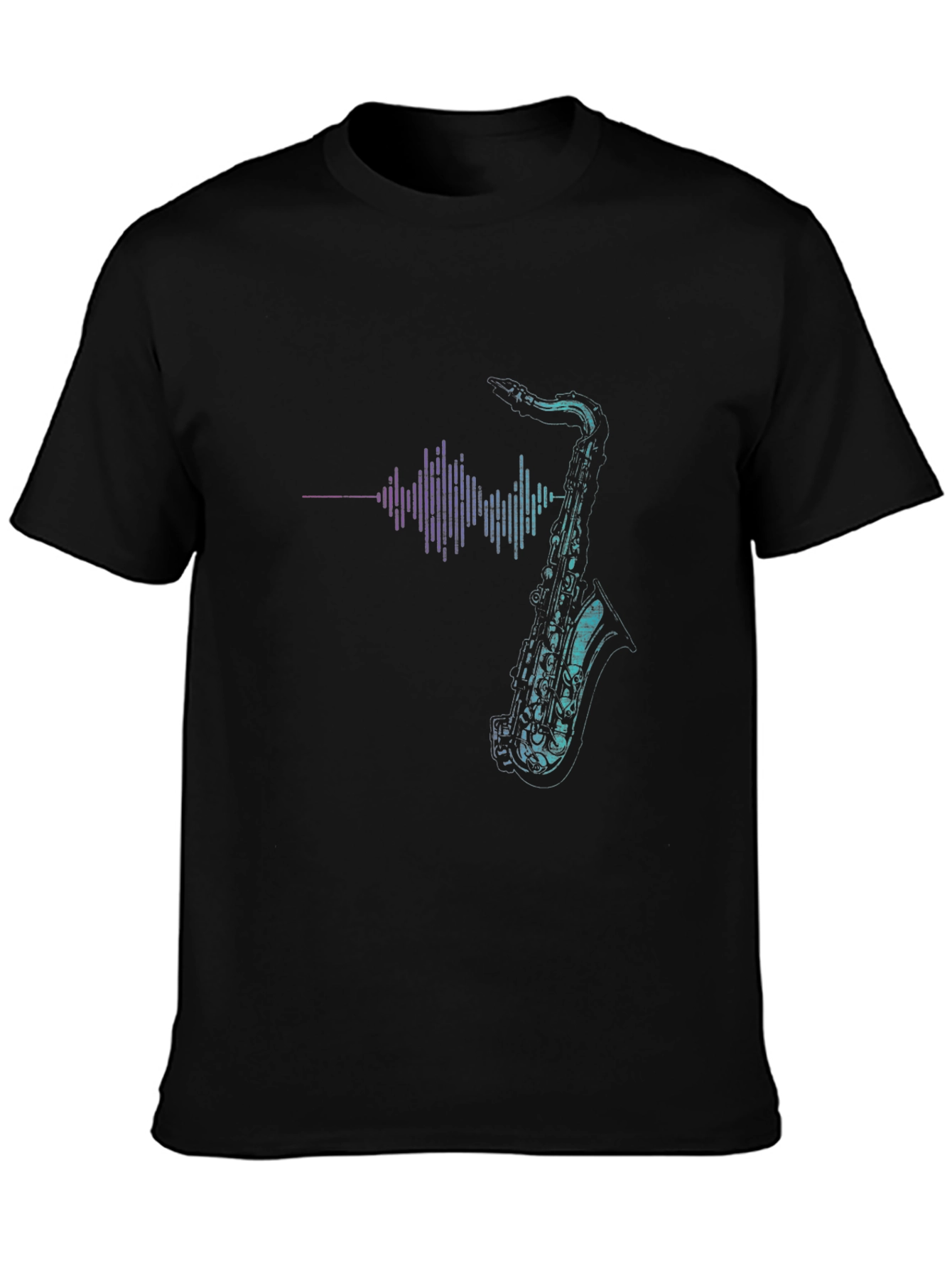 Saxophone Soundwave Graphic Tee - Cool Music Shirt