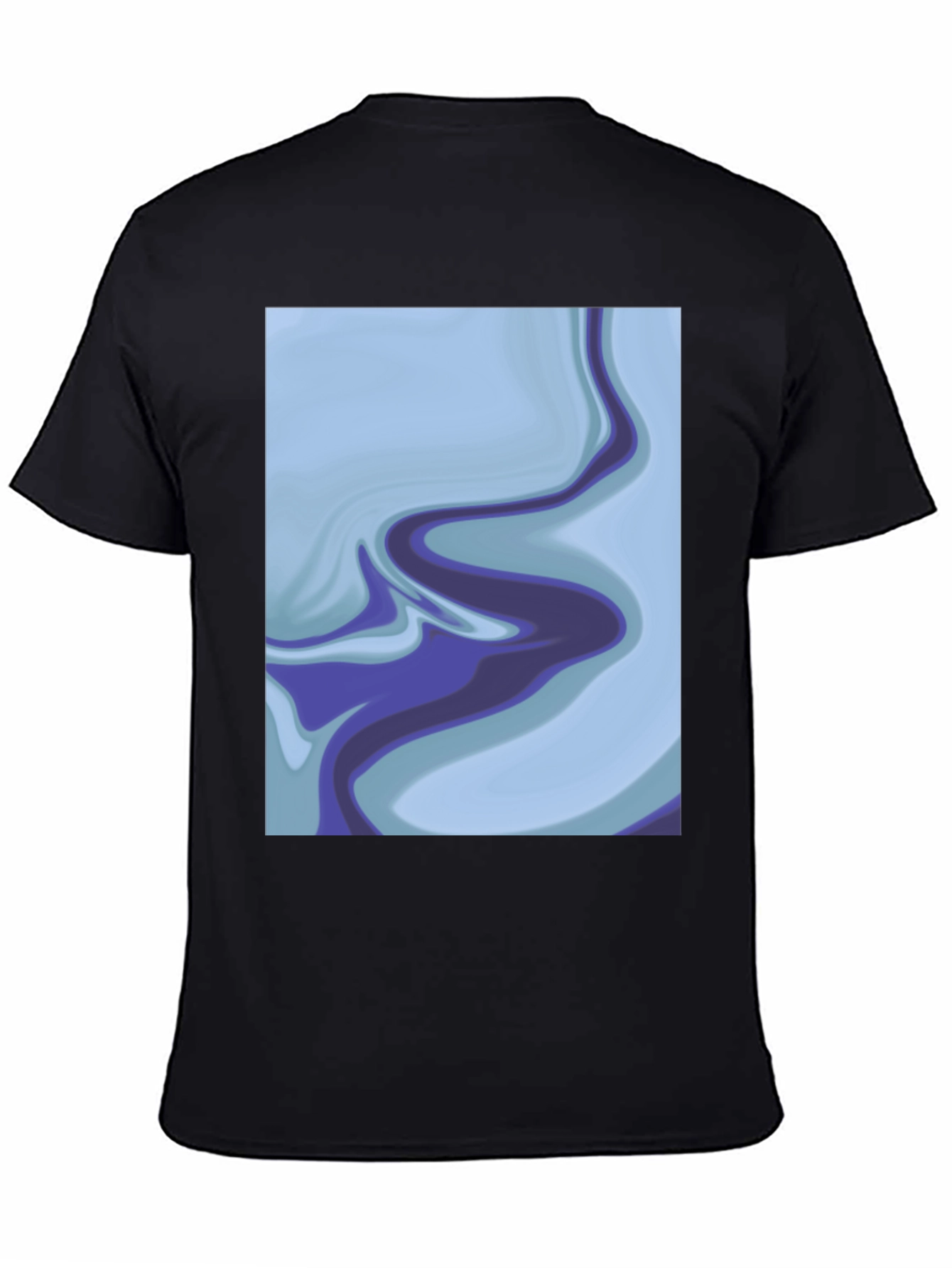 Abstract Marble Swirl Graphic Tee - Soft Black Cotton