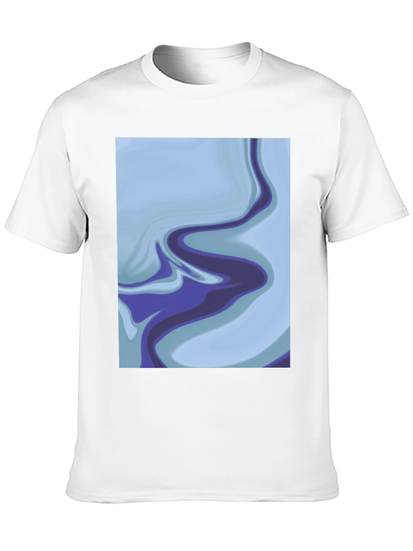 Abstract Marble Swirl Graphic Tee - Soft Black Cotton