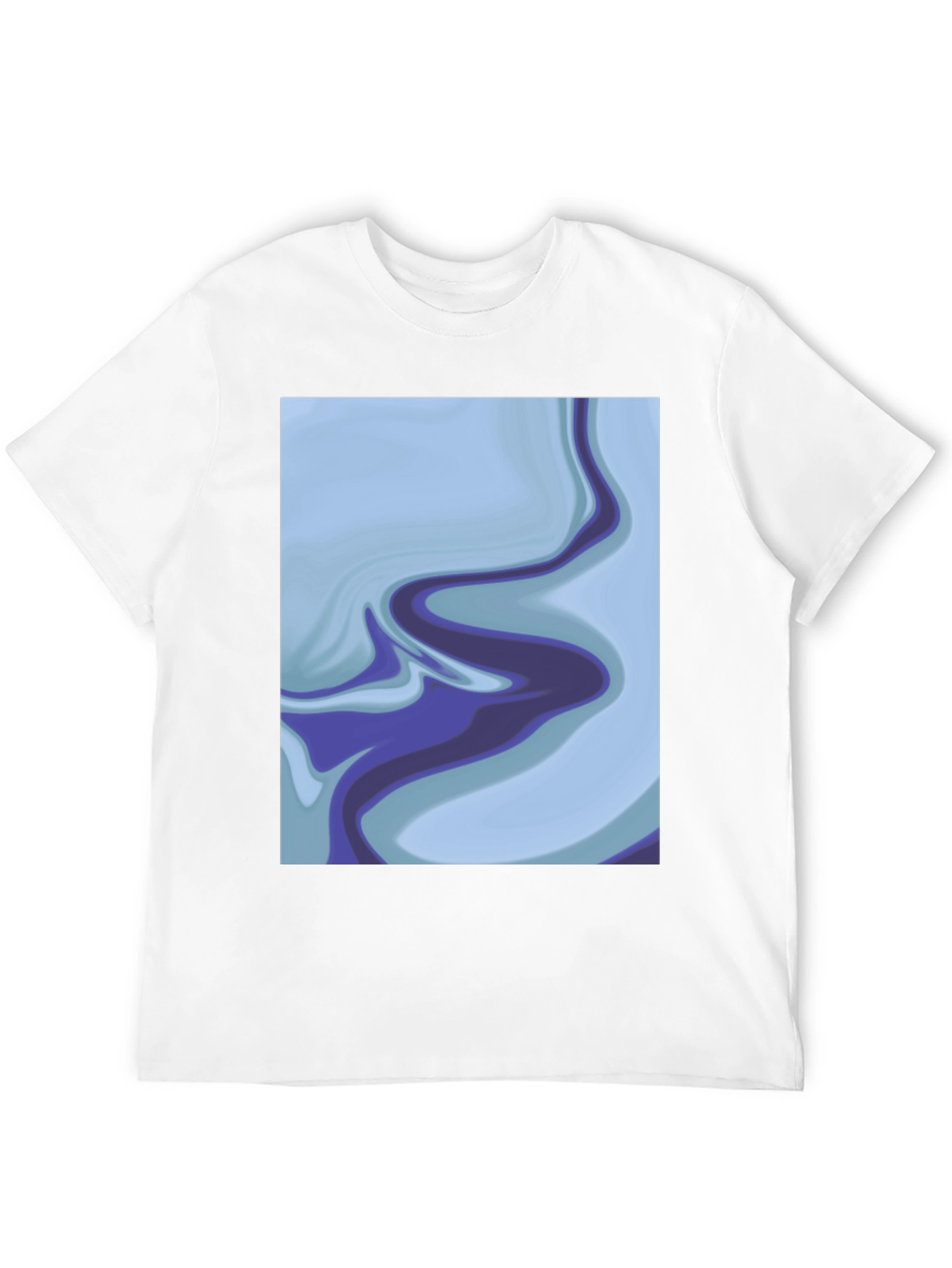 Abstract Marble Swirl Graphic Tee - Soft Black Cotton