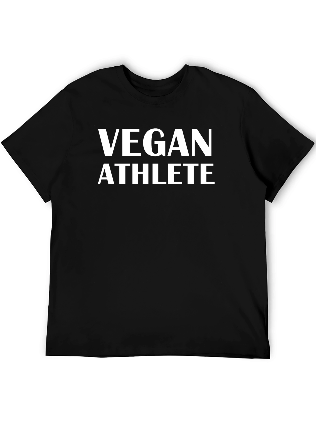 Vegan Athlete T-Shirt - Black Crew Neck