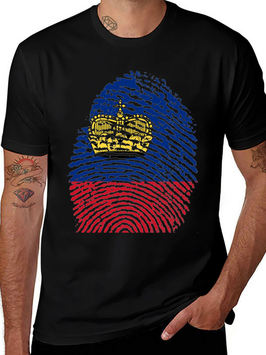 Liechtenstein Fingerprint Flag T-Shirt