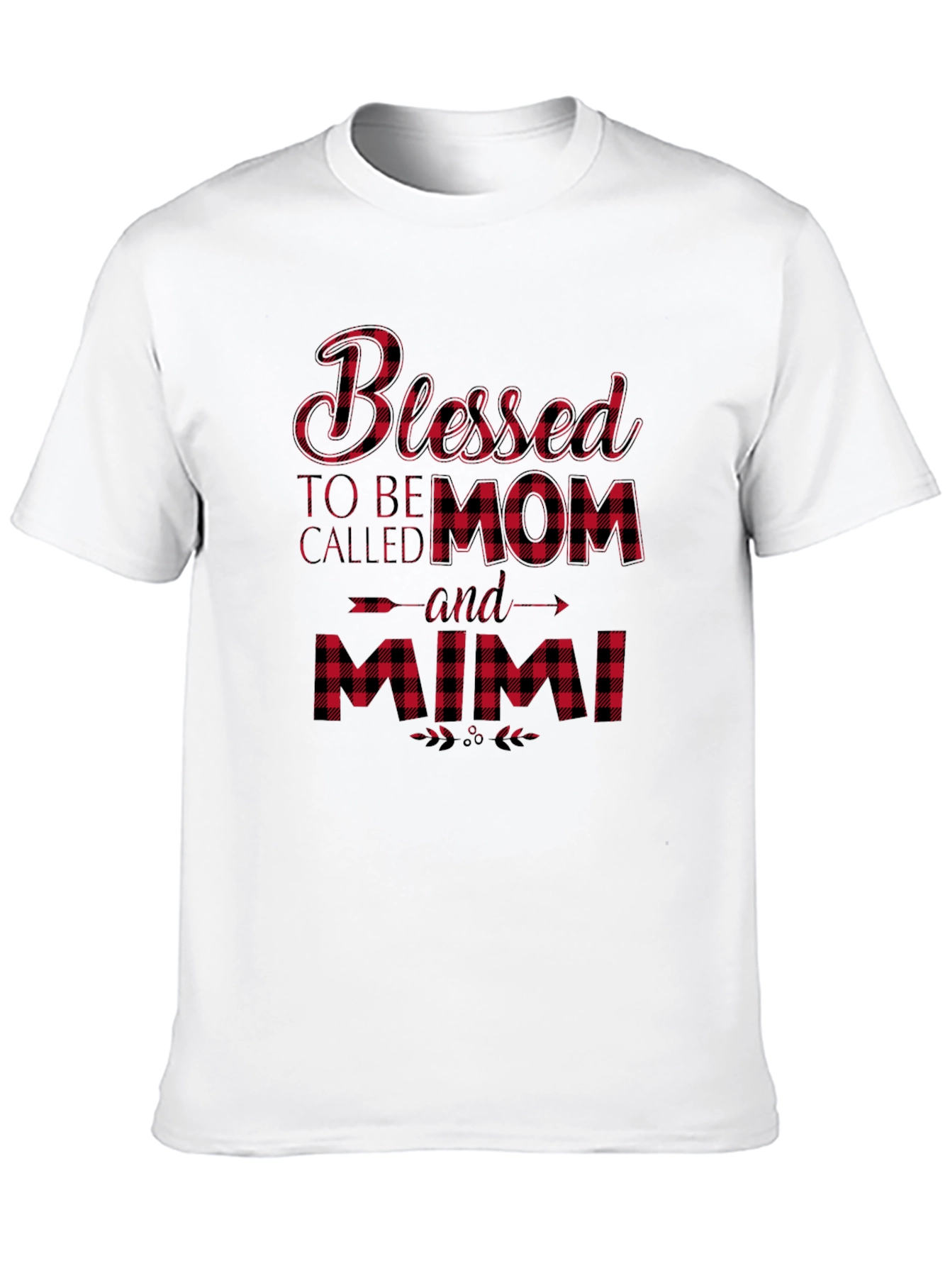 Blessed Mom and Mimi Buffalo Plaid T-Shirt