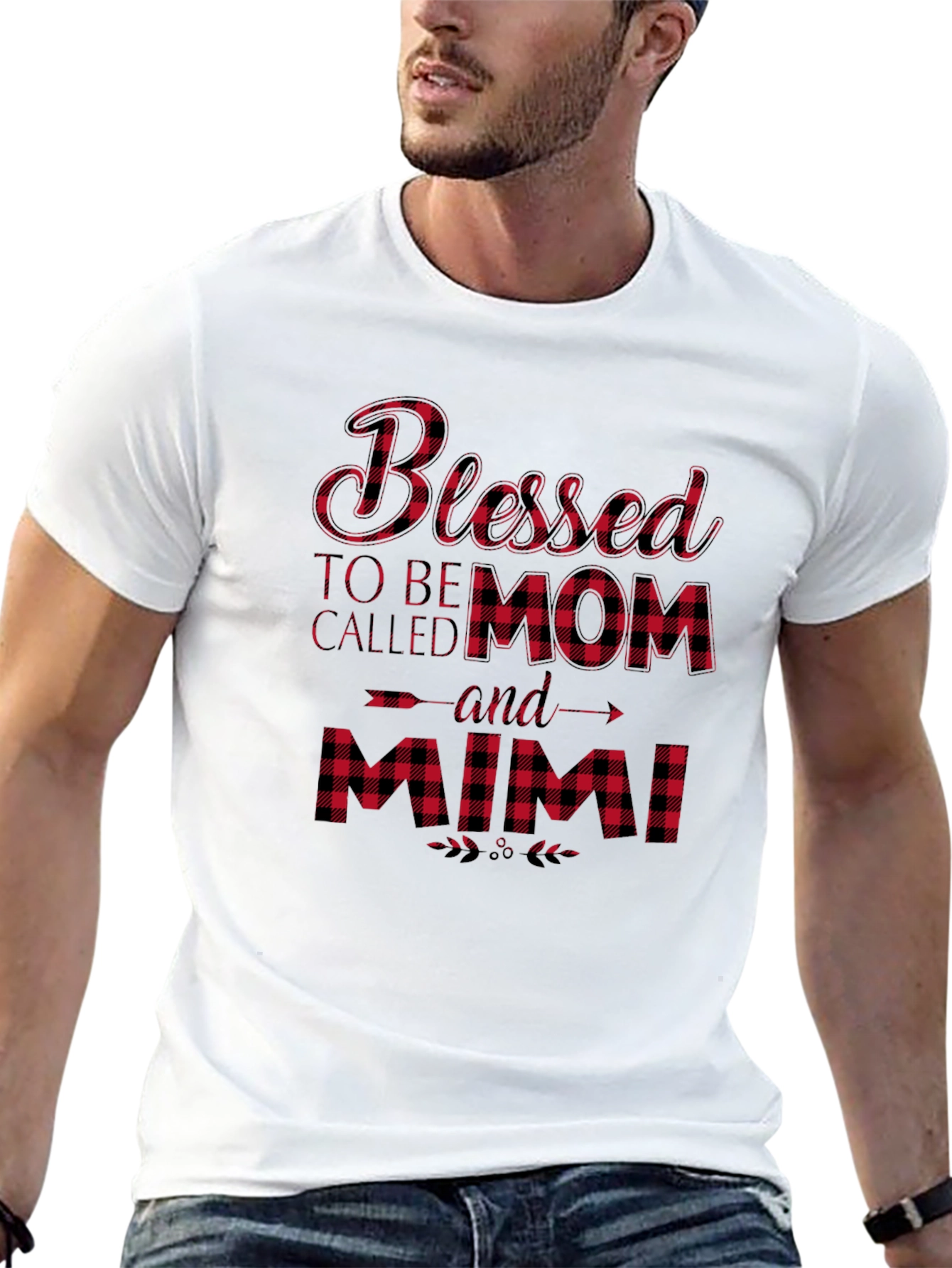 Blessed Mom and Mimi Buffalo Plaid T-Shirt