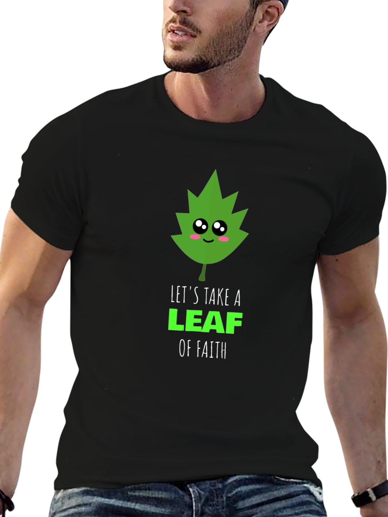 Faith Leaf Graphic Tee - Black
