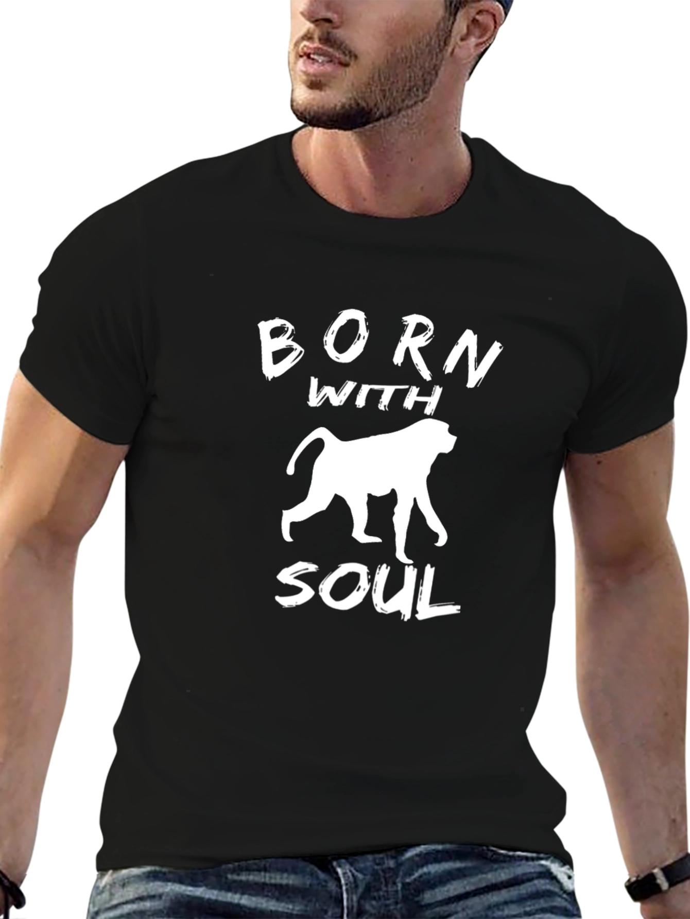 Born With Soul Monkey Graphic T-Shirt
