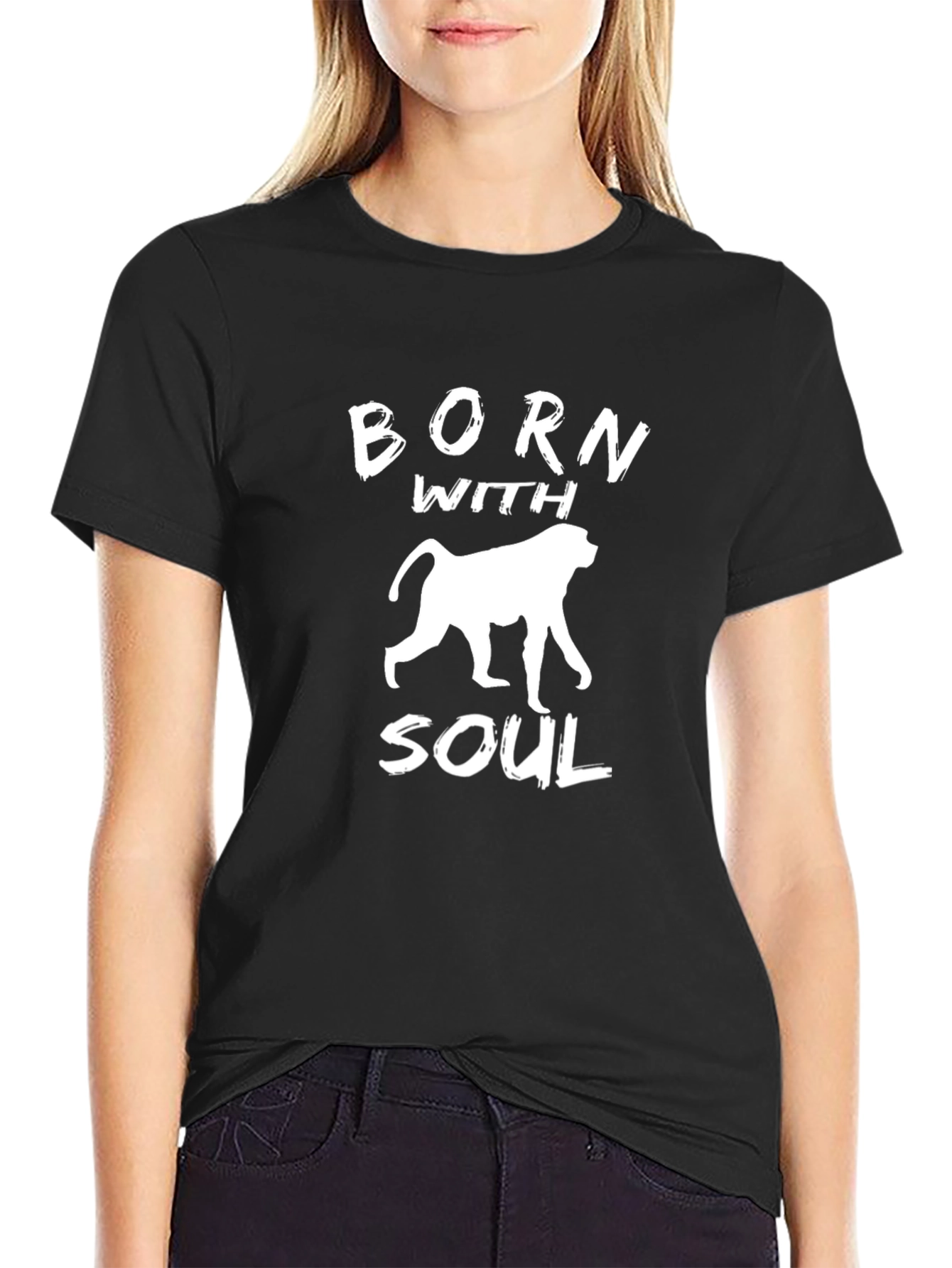 Born With Soul Monkey Graphic T-Shirt