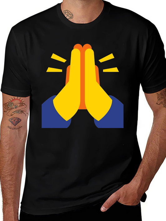 Praying Hands Emoji Graphic Tee - Black