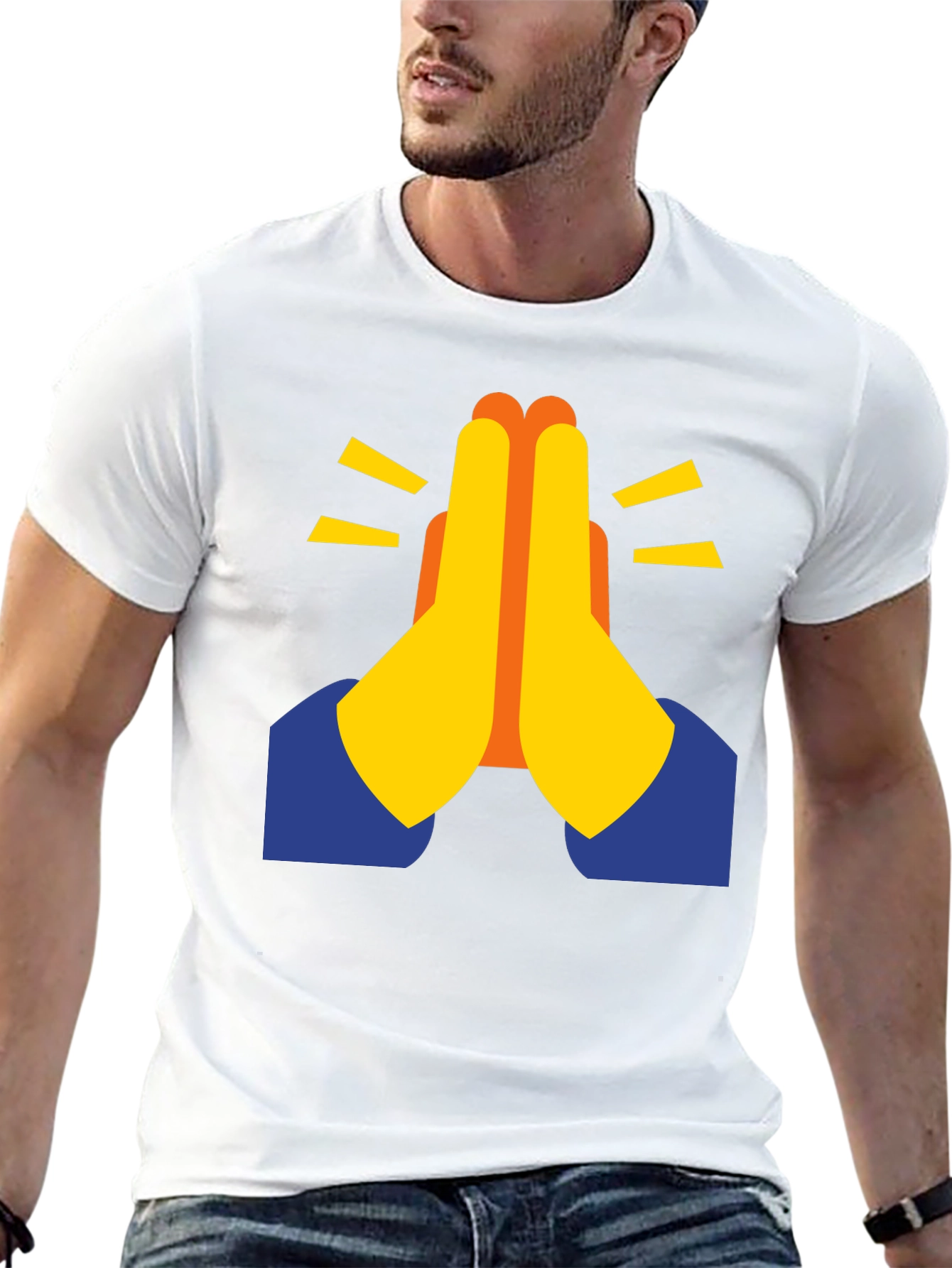 Praying Hands Emoji Graphic Tee - Black